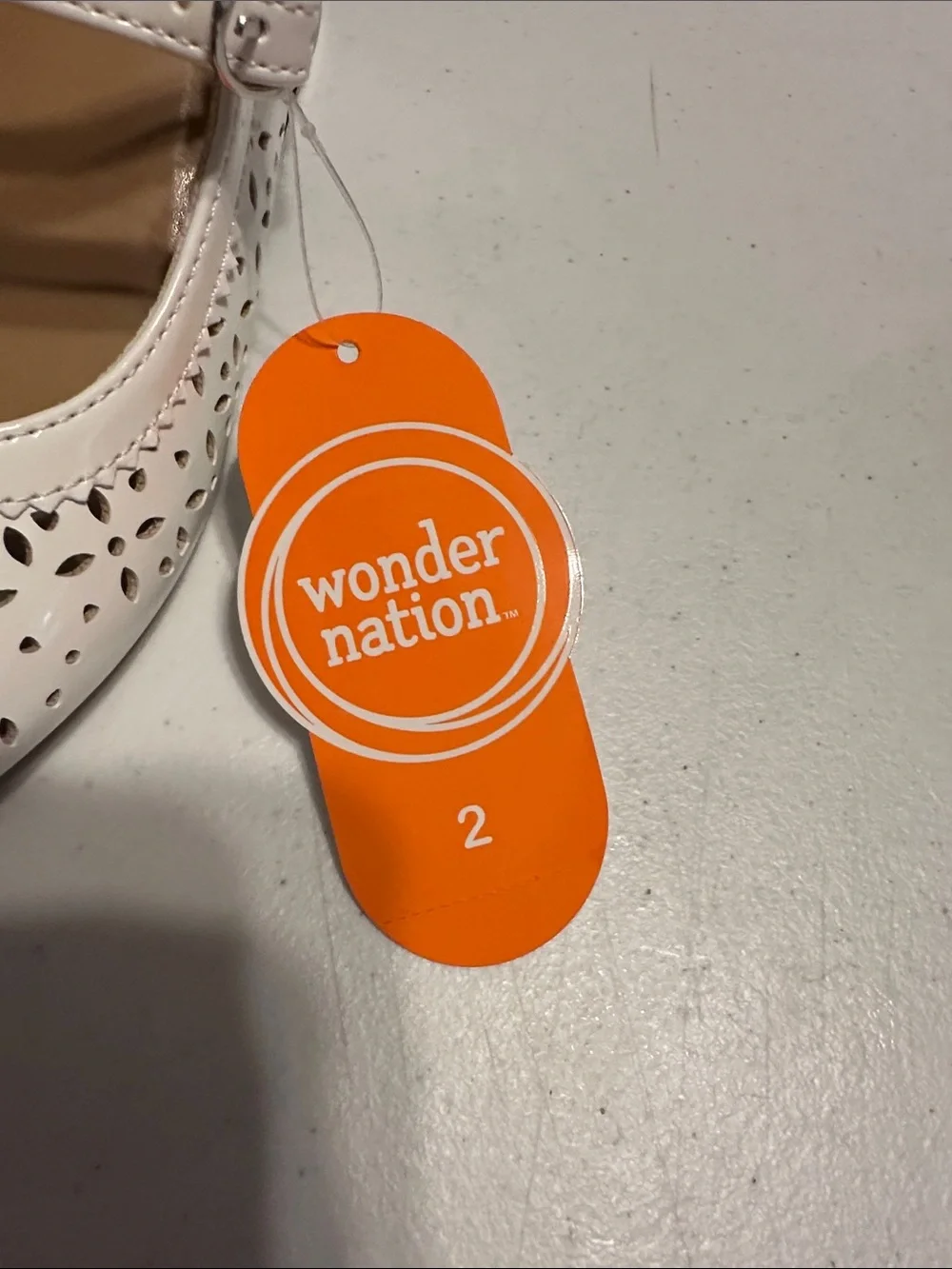 Wonder Nation Cream Laser-Cut Double-Strap Small Heel-Girls- Never Worn w/tag